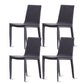 Modern Design Armless Solid Back Chair Leather Dining Chairs for Home Use Dark Gray 4 Piece Set Clearhalo 'Dining Chairs' 'Dining Tables & Seating' 'dining_chair' 'furn' 'furn_dining_chair' 'Furniture' 'furniture_dining_chair' 'Kitchen & Dining Furniture' 4877119