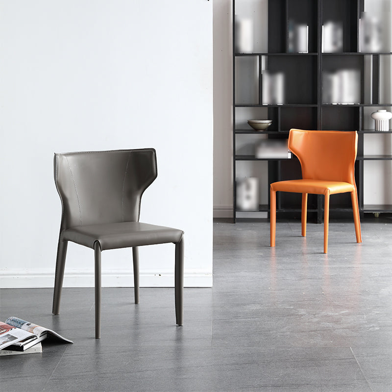 Contemporary Leather Dining Chair Wingback Side Armless Chair for Home Use Clearhalo 'Dining Chairs' 'Dining Tables & Seating' 'dining_chair' 'furn' 'furn_dining_chair' 'Furniture' 'furniture_dining_chair' 'Kitchen & Dining Furniture' 4877121