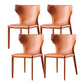 Contemporary Leather Dining Chair Wingback Side Armless Chair for Home Use Orange 4 Piece Set Clearhalo 'Dining Chairs' 'Dining Tables & Seating' 'dining_chair' 'furn' 'furn_dining_chair' 'Furniture' 'furniture_dining_chair' 'Kitchen & Dining Furniture' 4877125