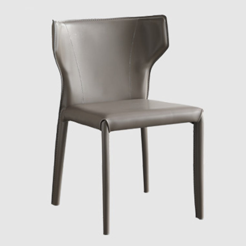 Contemporary Leather Dining Chair Wingback Side Armless Chair for Home Use Clearhalo 'Dining Chairs' 'Dining Tables & Seating' 'dining_chair' 'furn' 'furn_dining_chair' 'Furniture' 'furniture_dining_chair' 'Kitchen & Dining Furniture' 4877128