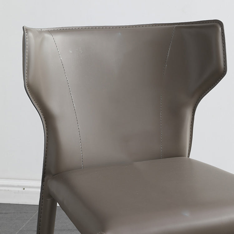 Contemporary Leather Dining Chair Wingback Side Armless Chair for Home Use Clearhalo 'Dining Chairs' 'Dining Tables & Seating' 'dining_chair' 'furn' 'furn_dining_chair' 'Furniture' 'furniture_dining_chair' 'Kitchen & Dining Furniture' 4877137