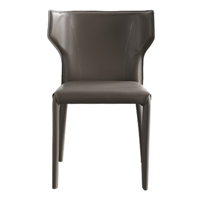 Contemporary Leather Dining Chair Wingback Side Armless Chair for Home Use Clearhalo 'Dining Chairs' 'Dining Tables & Seating' 'dining_chair' 'furn' 'furn_dining_chair' 'Furniture' 'furniture_dining_chair' 'Kitchen & Dining Furniture' 4877141