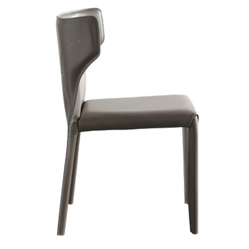 Contemporary Leather Dining Chair Wingback Side Armless Chair for Home Use Clearhalo 'Dining Chairs' 'Dining Tables & Seating' 'dining_chair' 'furn' 'furn_dining_chair' 'Furniture' 'furniture_dining_chair' 'Kitchen & Dining Furniture' 4877144