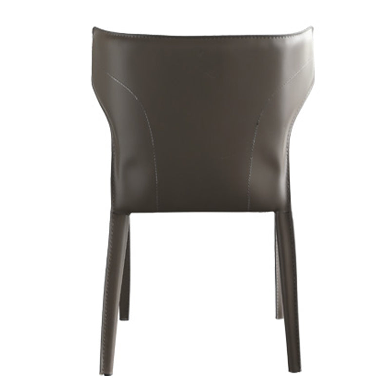 Contemporary Leather Dining Chair Wingback Side Armless Chair for Home Use Clearhalo 'Dining Chairs' 'Dining Tables & Seating' 'dining_chair' 'furn' 'furn_dining_chair' 'Furniture' 'furniture_dining_chair' 'Kitchen & Dining Furniture' 4877145