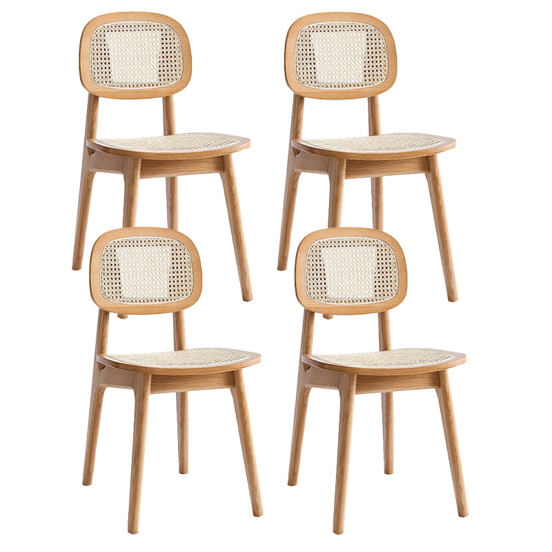 Modern Style Wooden Chair Dining Armless Open Back Chairs for Kitchen Natural 4 Piece Set Clearhalo 'Dining Chairs' 'Dining Tables & Seating' 'dining_chair' 'furn' 'furn_dining_chair' 'Furniture' 'furniture_dining_chair' 'Kitchen & Dining Furniture' 4877151