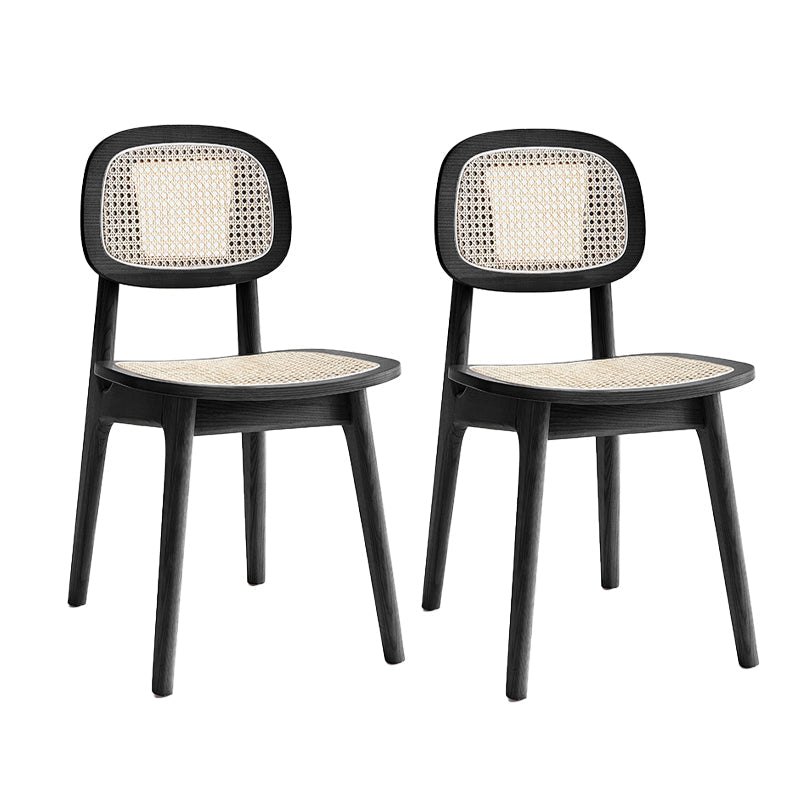 Modern Style Wooden Chair Dining Armless Open Back Chairs for Kitchen Black 2 Piece Set Clearhalo 'Dining Chairs' 'Dining Tables & Seating' 'dining_chair' 'furn' 'furn_dining_chair' 'Furniture' 'furniture_dining_chair' 'Kitchen & Dining Furniture' 4877161