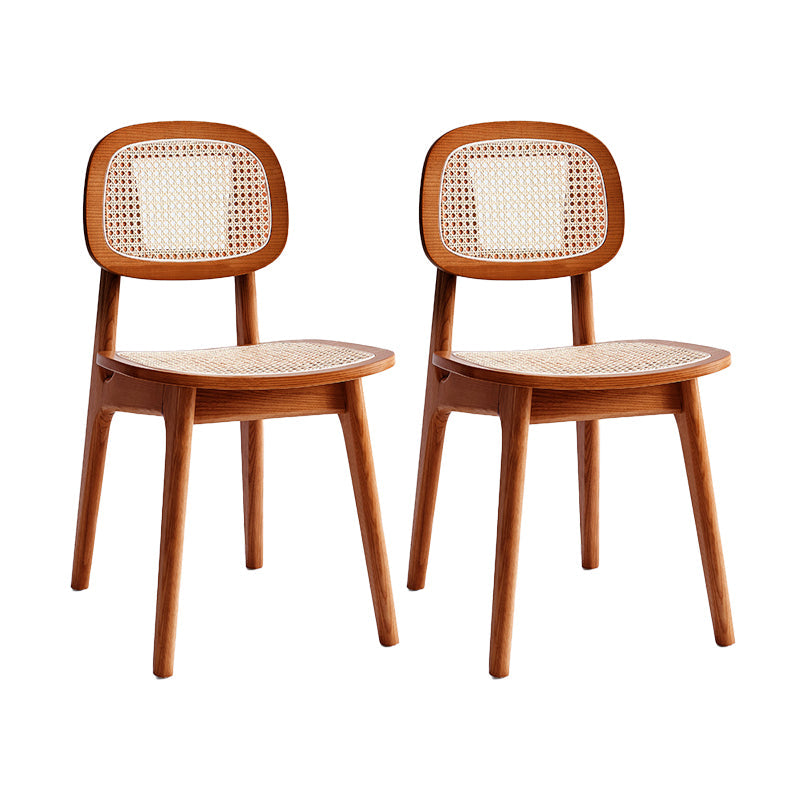 Modern Style Wooden Chair Dining Armless Open Back Chairs for Kitchen Walnut 2 Piece Set Clearhalo 'Dining Chairs' 'Dining Tables & Seating' 'dining_chair' 'furn' 'furn_dining_chair' 'Furniture' 'furniture_dining_chair' 'Kitchen & Dining Furniture' 4877167