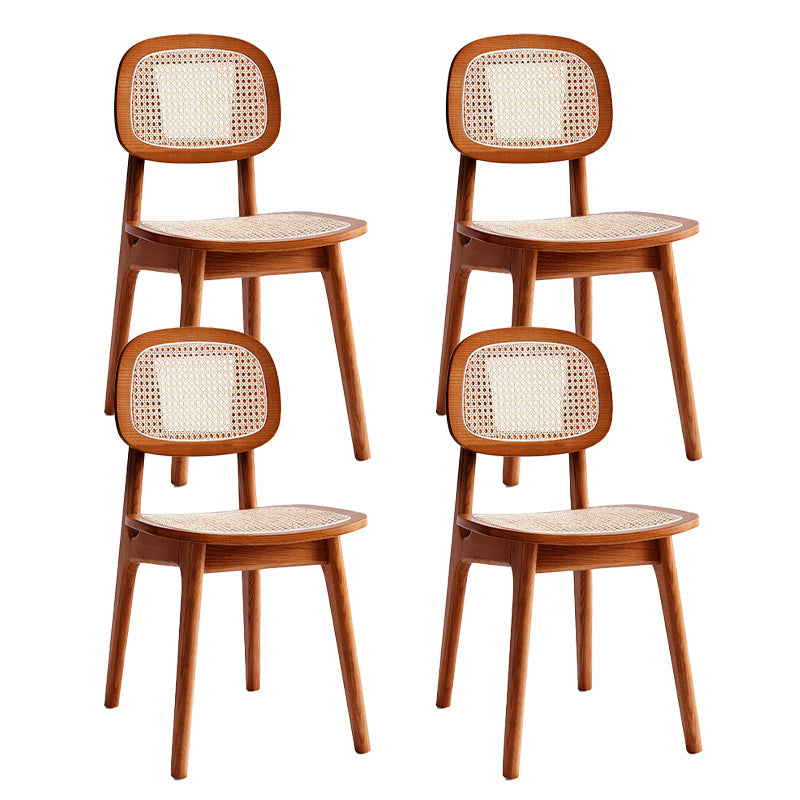 Modern Style Wooden Chair Dining Armless Open Back Chairs for Kitchen Walnut 4 Piece Set Clearhalo 'Dining Chairs' 'Dining Tables & Seating' 'dining_chair' 'furn' 'furn_dining_chair' 'Furniture' 'furniture_dining_chair' 'Kitchen & Dining Furniture' 4877169