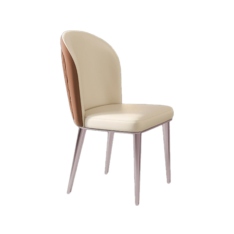 Nordic Glam Style Chair Dining Armless Metal Chairs for Kitchen Orange 1 Piece Clearhalo 'Dining Chairs' 'Dining Tables & Seating' 'dining_chair' 'furn' 'furn_dining_chair' 'Furniture' 'furniture_dining_chair' 'Kitchen & Dining Furniture' 4877177