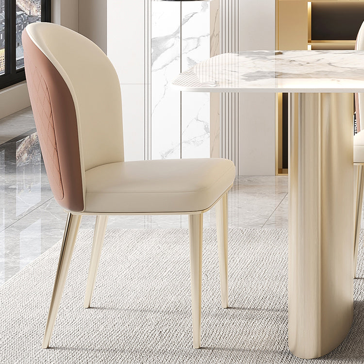 Nordic Glam Style Chair Dining Armless Metal Chairs for Kitchen Clearhalo 'Dining Chairs' 'Dining Tables & Seating' 'dining_chair' 'furn' 'furn_dining_chair' 'Furniture' 'furniture_dining_chair' 'Kitchen & Dining Furniture' 4877178