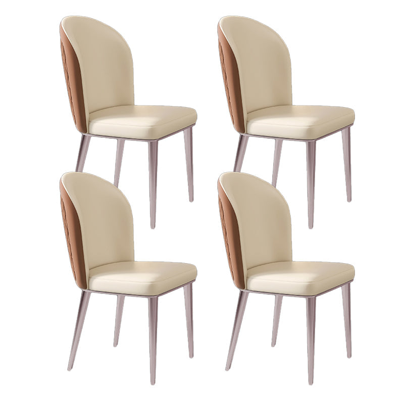 Nordic Glam Style Chair Dining Armless Metal Chairs for Kitchen Orange 4 Piece Set Clearhalo 'Dining Chairs' 'Dining Tables & Seating' 'dining_chair' 'furn' 'furn_dining_chair' 'Furniture' 'furniture_dining_chair' 'Kitchen & Dining Furniture' 4877181