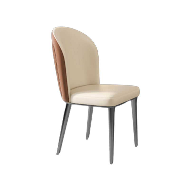 Nordic Glam Style Chair Dining Armless Metal Chairs for Kitchen Orange White 1 Piece Clearhalo 'Dining Chairs' 'Dining Tables & Seating' 'dining_chair' 'furn' 'furn_dining_chair' 'Furniture' 'furniture_dining_chair' 'Kitchen & Dining Furniture' 4877189