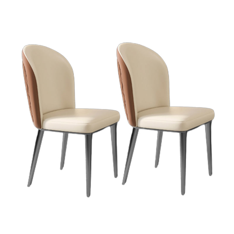 Nordic Glam Style Chair Dining Armless Metal Chairs for Kitchen Orange White 2 Piece Set Clearhalo 'Dining Chairs' 'Dining Tables & Seating' 'dining_chair' 'furn' 'furn_dining_chair' 'Furniture' 'furniture_dining_chair' 'Kitchen & Dining Furniture' 4877190