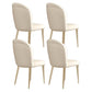 Nordic Glam Style Chair Dining Armless Metal Chairs for Kitchen Off-White 4 Piece Set Clearhalo 'Dining Chairs' 'Dining Tables & Seating' 'dining_chair' 'furn' 'furn_dining_chair' 'Furniture' 'furniture_dining_chair' 'Kitchen & Dining Furniture' 4877194