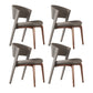 Contemporary Style Open Back Chair Dining Armless Metal Chairs for Kitchen Light Coffee 4 Piece Set Pink Clearhalo 'Dining Chairs' 'Dining Tables & Seating' 'dining_chair' 'furn' 'furn_dining_chair' 'Furniture' 'furniture_dining_chair' 'Kitchen & Dining Furniture' 4877201