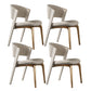 Contemporary Style Open Back Chair Dining Armless Metal Chairs for Kitchen Off-White 4 Piece Set Brass Gold Clearhalo 'Dining Chairs' 'Dining Tables & Seating' 'dining_chair' 'furn' 'furn_dining_chair' 'Furniture' 'furniture_dining_chair' 'Kitchen & Dining Furniture' 4877212