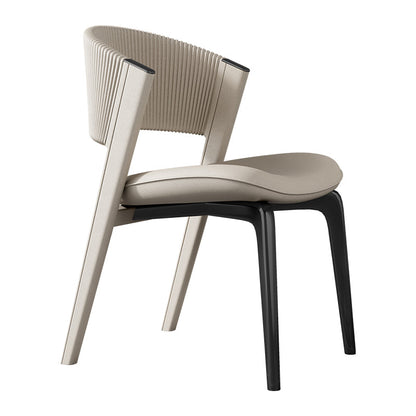 Contemporary Style Open Back Chair Dining Armless Metal Chairs for Kitchen Off-White 1 Piece Black Clearhalo 'Dining Chairs' 'Dining Tables & Seating' 'dining_chair' 'furn' 'furn_dining_chair' 'Furniture' 'furniture_dining_chair' 'Kitchen & Dining Furniture' 4877213