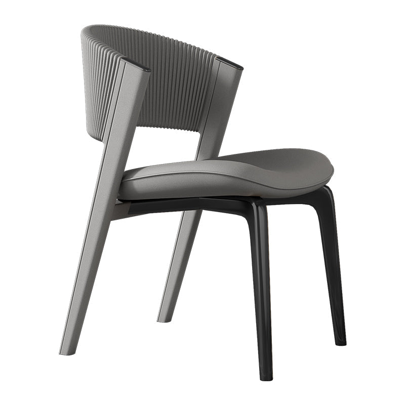 Contemporary Style Open Back Chair Dining Armless Metal Chairs for Kitchen Grey 1 Piece Black Clearhalo 'Dining Chairs' 'Dining Tables & Seating' 'dining_chair' 'furn' 'furn_dining_chair' 'Furniture' 'furniture_dining_chair' 'Kitchen & Dining Furniture' 4877219