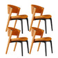 Contemporary Style Open Back Chair Dining Armless Metal Chairs for Kitchen Orange 4 Piece Set Black Clearhalo 'Dining Chairs' 'Dining Tables & Seating' 'dining_chair' 'furn' 'furn_dining_chair' 'Furniture' 'furniture_dining_chair' 'Kitchen & Dining Furniture' 4877233