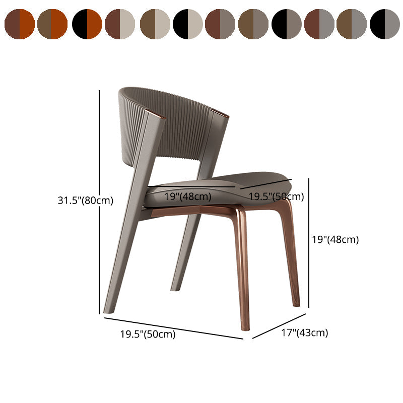 Contemporary Style Open Back Chair Dining Armless Metal Chairs for Kitchen Clearhalo 'Dining Chairs' 'Dining Tables & Seating' 'dining_chair' 'furn' 'furn_dining_chair' 'Furniture' 'furniture_dining_chair' 'Kitchen & Dining Furniture' 4877240