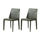 Contemporary Leather Dining Chair Armless Side Chair for Home Use Blackish Green 2 Piece Set Clearhalo 'Dining Chairs' 'Dining Tables & Seating' 'dining_chair' 'furn' 'furn_dining_chair' 'Furniture' 'furniture_dining_chair' 'Kitchen & Dining Furniture' 4877247