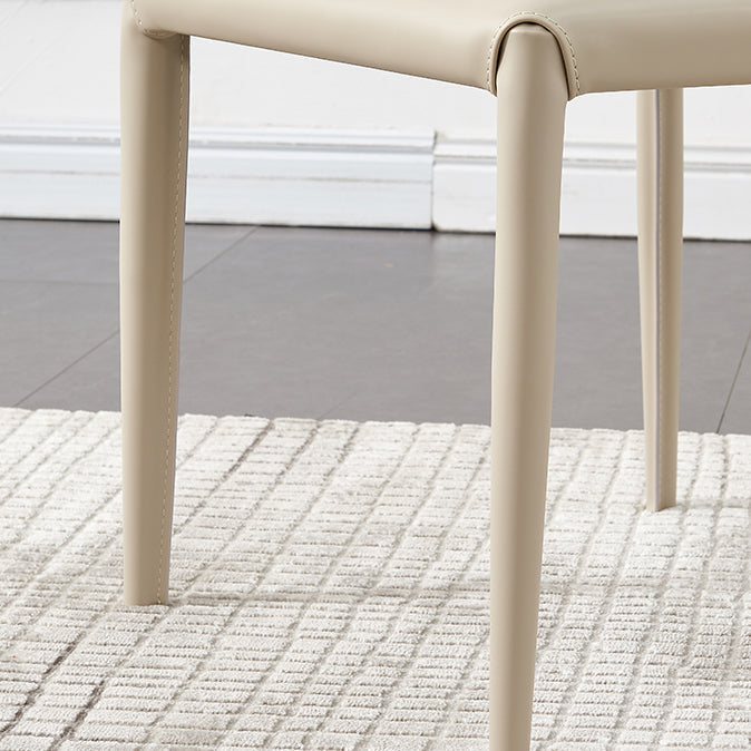 Contemporary Leather Dining Chair Armless Side Chair for Home Use Clearhalo 'Dining Chairs' 'Dining Tables & Seating' 'dining_chair' 'furn' 'furn_dining_chair' 'Furniture' 'furniture_dining_chair' 'Kitchen & Dining Furniture' 4877252