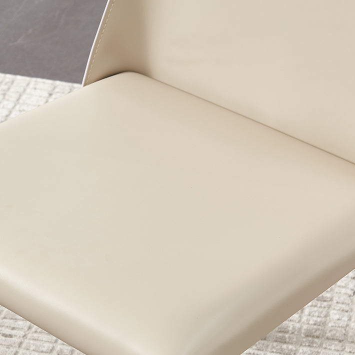 Contemporary Leather Dining Chair Armless Side Chair for Home Use Clearhalo 'Dining Chairs' 'Dining Tables & Seating' 'dining_chair' 'furn' 'furn_dining_chair' 'Furniture' 'furniture_dining_chair' 'Kitchen & Dining Furniture' 4877253