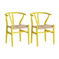 Contemporary Style Chair Dining Armless Wooden Chairs for Kitchen Lemon Yellow 2 Piece Set Clearhalo 'Dining Chairs' 'Dining Tables & Seating' 'dining_chair' 'furn' 'furn_dining_chair' 'Furniture' 'furniture_dining_chair' 'Kitchen & Dining Furniture' 4877264