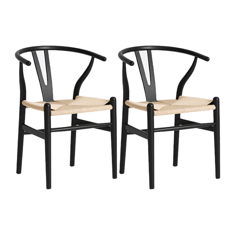 Contemporary Style Chair Dining Armless Wooden Chairs for Kitchen Black 2 Piece Set Clearhalo 'Dining Chairs' 'Dining Tables & Seating' 'dining_chair' 'furn' 'furn_dining_chair' 'Furniture' 'furniture_dining_chair' 'Kitchen & Dining Furniture' 4877271