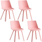 Contemporary Style Chair Dining Armless Chairs for Kitchen with Plastic Legs Pink 4 Piece Set Clearhalo 'Dining Chairs' 'Dining Tables & Seating' 'dining_chair' 'furn' 'furn_dining_chair' 'Furniture' 'furniture_dining_chair' 'Kitchen & Dining Furniture' 4877329