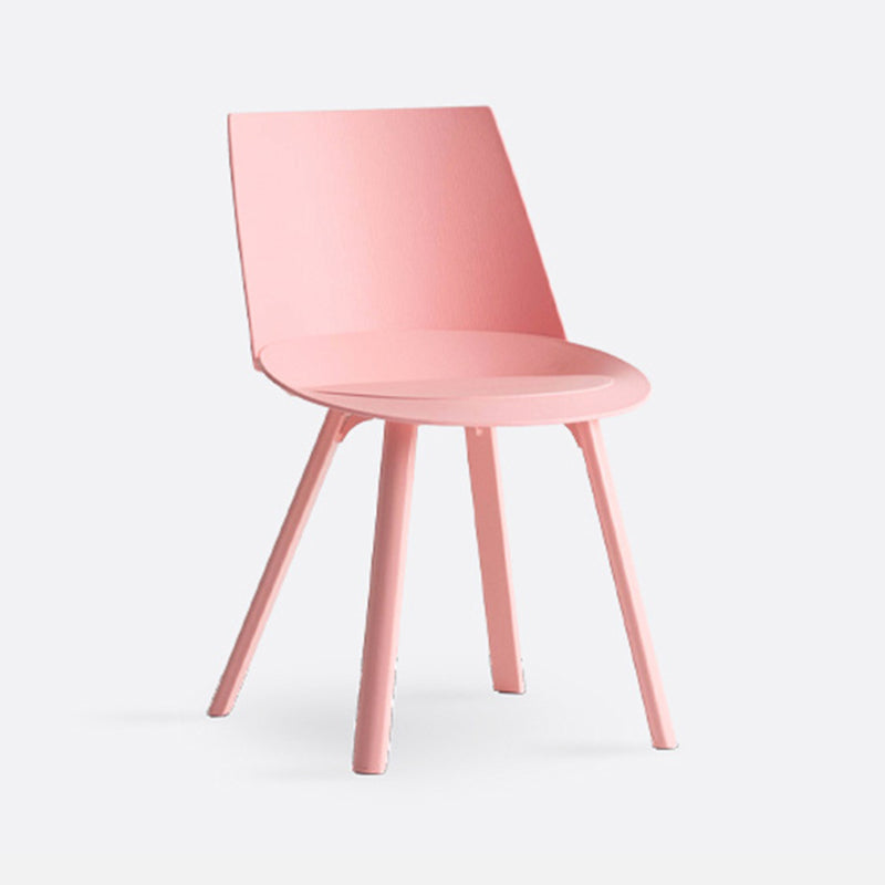 Contemporary Style Chair Dining Armless Chairs for Kitchen with Plastic Legs Pink 1 Piece Clearhalo 'Dining Chairs' 'Dining Tables & Seating' 'dining_chair' 'furn' 'furn_dining_chair' 'Furniture' 'furniture_dining_chair' 'Kitchen & Dining Furniture' 4877331