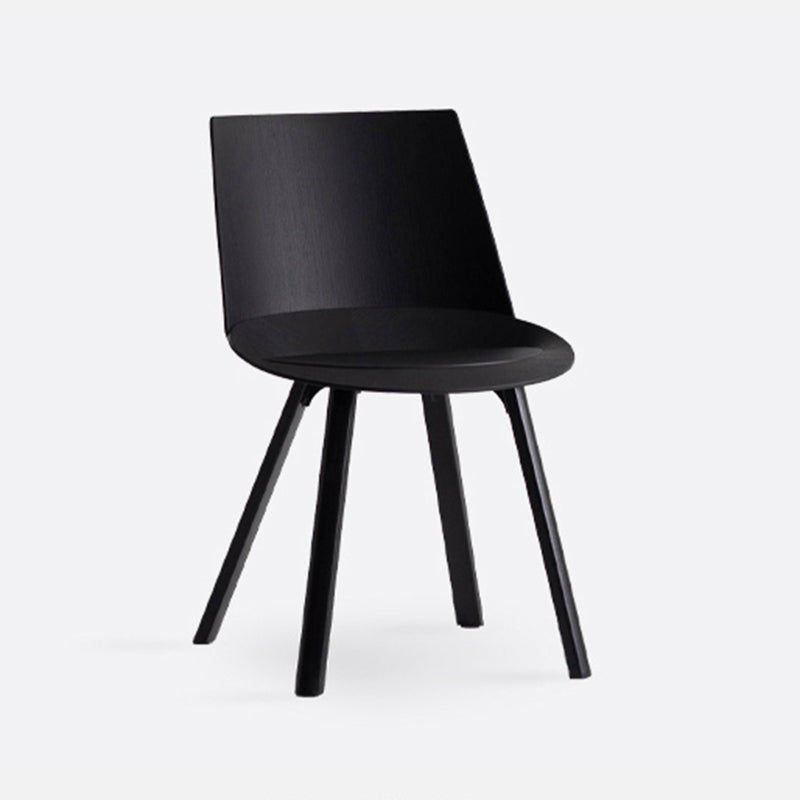 Contemporary Style Chair Dining Armless Chairs for Kitchen with Plastic Legs Black 1 Piece Clearhalo 'Dining Chairs' 'Dining Tables & Seating' 'dining_chair' 'furn' 'furn_dining_chair' 'Furniture' 'furniture_dining_chair' 'Kitchen & Dining Furniture' 4877336