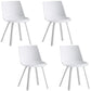 Contemporary Style Chair Dining Armless Chairs for Kitchen with Plastic Legs White 4 Piece Set Clearhalo 'Dining Chairs' 'Dining Tables & Seating' 'dining_chair' 'furn' 'furn_dining_chair' 'Furniture' 'furniture_dining_chair' 'Kitchen & Dining Furniture' 4877340