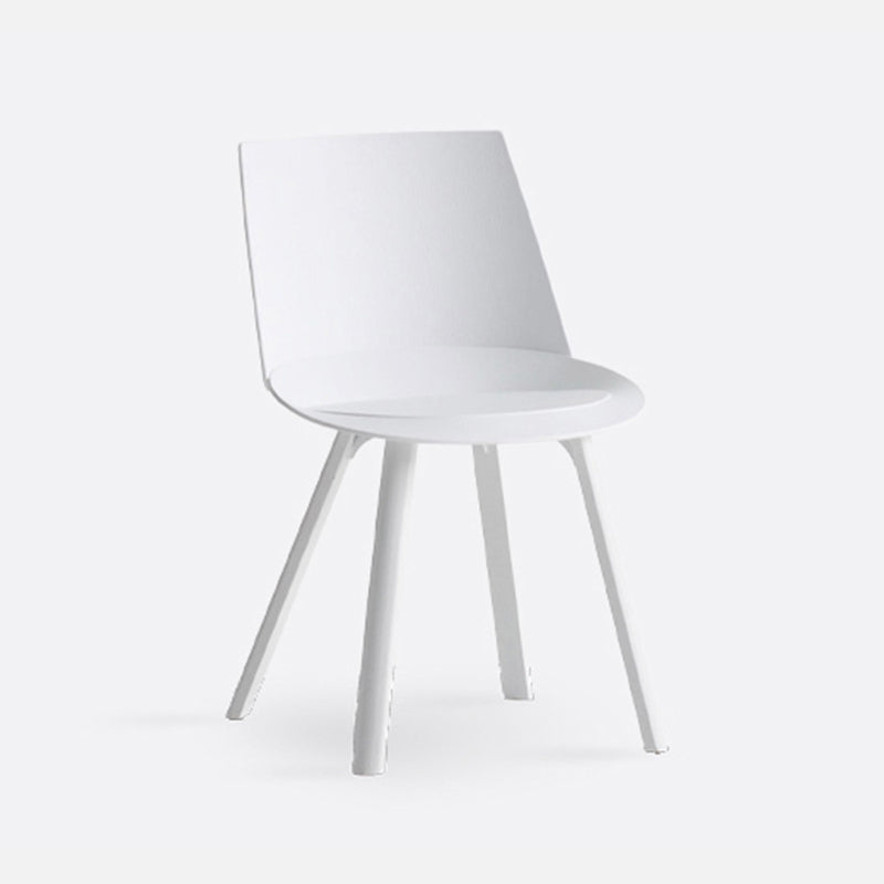 Contemporary Style Chair Dining Armless Chairs for Kitchen with Plastic Legs White 1 Piece Clearhalo 'Dining Chairs' 'Dining Tables & Seating' 'dining_chair' 'furn' 'furn_dining_chair' 'Furniture' 'furniture_dining_chair' 'Kitchen & Dining Furniture' 4877342