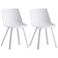 Contemporary Style Chair Dining Armless Chairs for Kitchen with Plastic Legs White 2 Piece Set Clearhalo 'Dining Chairs' 'Dining Tables & Seating' 'dining_chair' 'furn' 'furn_dining_chair' 'Furniture' 'furniture_dining_chair' 'Kitchen & Dining Furniture' 4877344