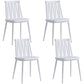 Contemporary Style Plastic Chair Dining Armless Chairs for Kitchen White 4 Piece Set Clearhalo 'Dining Chairs' 'Dining Tables & Seating' 'dining_chair' 'furn' 'furn_dining_chair' 'Furniture' 'furniture_dining_chair' 'Kitchen & Dining Furniture' 4877349