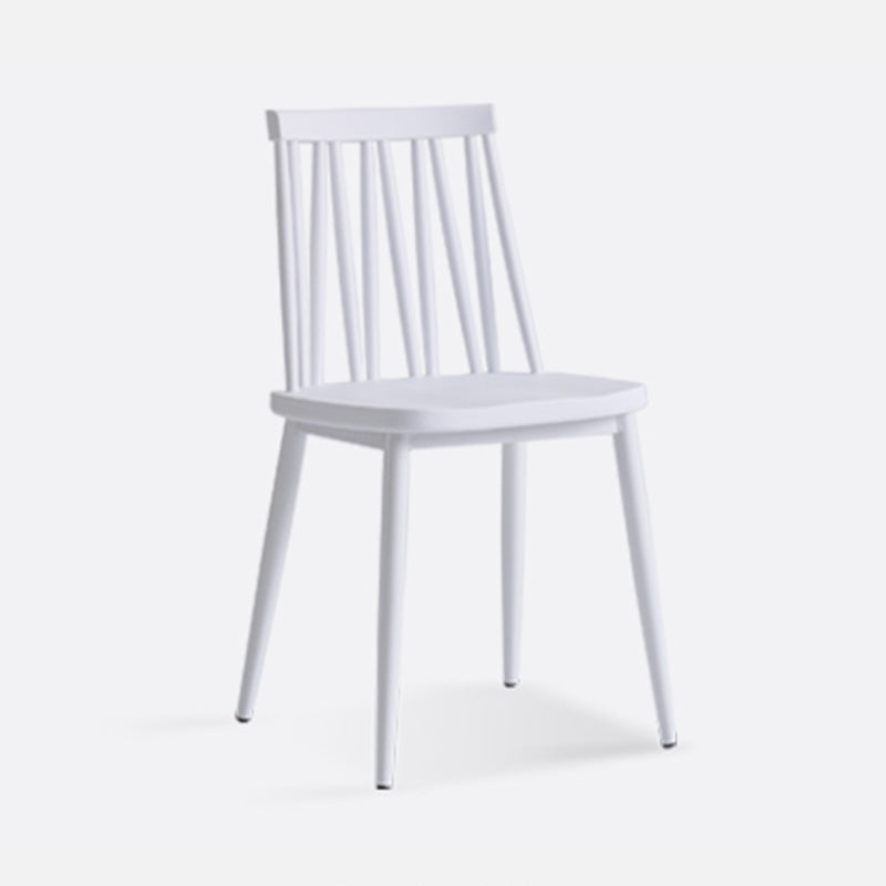 Contemporary Style Plastic Chair Dining Armless Chairs for Kitchen White 1 Piece Clearhalo 'Dining Chairs' 'Dining Tables & Seating' 'dining_chair' 'furn' 'furn_dining_chair' 'Furniture' 'furniture_dining_chair' 'Kitchen & Dining Furniture' 4877350