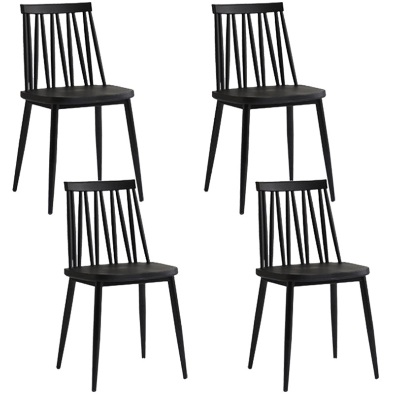 Contemporary Style Plastic Chair Dining Armless Chairs for Kitchen Black 4 Piece Set Clearhalo 'Dining Chairs' 'Dining Tables & Seating' 'dining_chair' 'furn' 'furn_dining_chair' 'Furniture' 'furniture_dining_chair' 'Kitchen & Dining Furniture' 4877354
