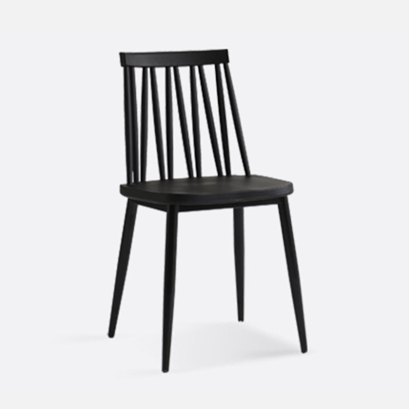 Contemporary Style Plastic Chair Dining Armless Chairs for Kitchen Black 1 Piece Clearhalo 'Dining Chairs' 'Dining Tables & Seating' 'dining_chair' 'furn' 'furn_dining_chair' 'Furniture' 'furniture_dining_chair' 'Kitchen & Dining Furniture' 4877356