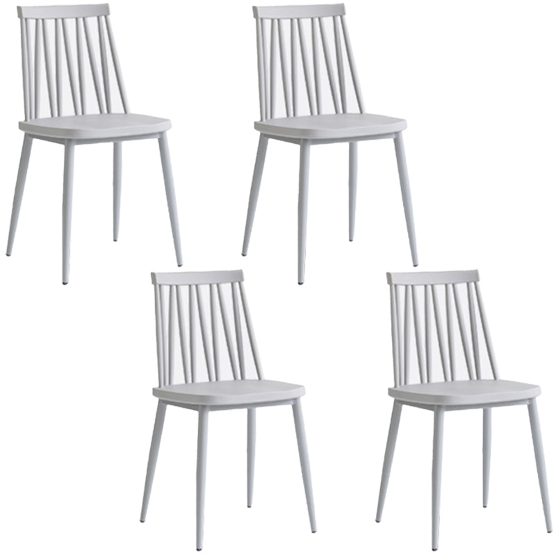 Contemporary Style Plastic Chair Dining Armless Chairs for Kitchen Grey 4 Piece Set Clearhalo 'Dining Chairs' 'Dining Tables & Seating' 'dining_chair' 'furn' 'furn_dining_chair' 'Furniture' 'furniture_dining_chair' 'Kitchen & Dining Furniture' 4877360