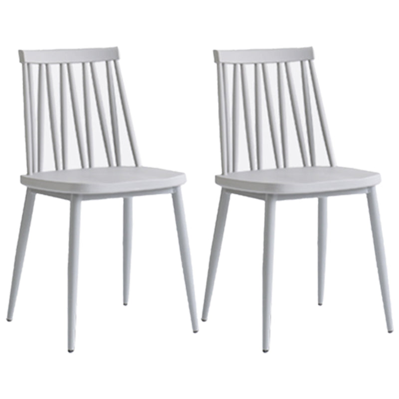 Contemporary Style Plastic Chair Dining Armless Chairs for Kitchen Grey 2 Piece Set Clearhalo 'Dining Chairs' 'Dining Tables & Seating' 'dining_chair' 'furn' 'furn_dining_chair' 'Furniture' 'furniture_dining_chair' 'Kitchen & Dining Furniture' 4877365