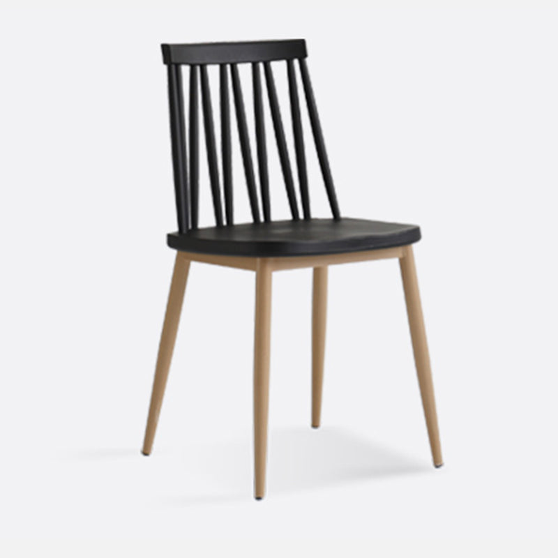 Contemporary Style Plastic Chair Dining Armless Chairs for Kitchen Natural Wood Black 1 Piece Clearhalo 'Dining Chairs' 'Dining Tables & Seating' 'dining_chair' 'furn' 'furn_dining_chair' 'Furniture' 'furniture_dining_chair' 'Kitchen & Dining Furniture' 4877369