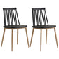 Contemporary Style Plastic Chair Dining Armless Chairs for Kitchen Natural Wood Black 2 Piece Set Clearhalo 'Dining Chairs' 'Dining Tables & Seating' 'dining_chair' 'furn' 'furn_dining_chair' 'Furniture' 'furniture_dining_chair' 'Kitchen & Dining Furniture' 4877370