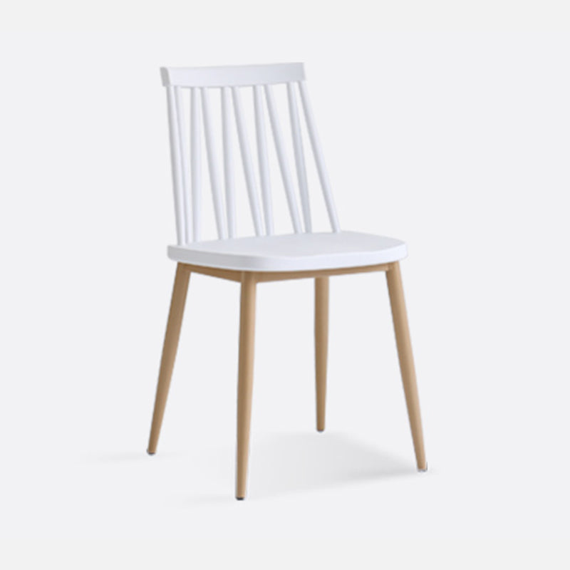 Contemporary Style Plastic Chair Dining Armless Chairs for Kitchen Natural Wood White 1 Piece Clearhalo 'Dining Chairs' 'Dining Tables & Seating' 'dining_chair' 'furn' 'furn_dining_chair' 'Furniture' 'furniture_dining_chair' 'Kitchen & Dining Furniture' 4877375