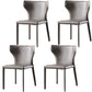 Contemporary Leather Dining Chair Armless Wingback Side Chair Grey 4 Piece Set Clearhalo 'Dining Chairs' 'Dining Tables & Seating' 'dining_chair' 'furn' 'furn_dining_chair' 'Furniture' 'furniture_dining_chair' 'Kitchen & Dining Furniture' 4877383