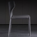 Contemporary Leather Dining Chair Armless Wingback Side Chair Clearhalo 'Dining Chairs' 'Dining Tables & Seating' 'dining_chair' 'furn' 'furn_dining_chair' 'Furniture' 'furniture_dining_chair' 'Kitchen & Dining Furniture' 4877386