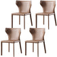Contemporary Leather Dining Chair Armless Wingback Side Chair Brown 4 Piece Set Clearhalo 'Dining Chairs' 'Dining Tables & Seating' 'dining_chair' 'furn' 'furn_dining_chair' 'Furniture' 'furniture_dining_chair' 'Kitchen & Dining Furniture' 4877389