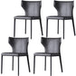 Contemporary Leather Dining Chair Armless Wingback Side Chair Dark Gray 4 Piece Set Clearhalo 'Dining Chairs' 'Dining Tables & Seating' 'dining_chair' 'furn' 'furn_dining_chair' 'Furniture' 'furniture_dining_chair' 'Kitchen & Dining Furniture' 4877399