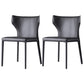 Contemporary Leather Dining Chair Armless Wingback Side Chair Dark Gray 2 Piece Set Clearhalo 'Dining Chairs' 'Dining Tables & Seating' 'dining_chair' 'furn' 'furn_dining_chair' 'Furniture' 'furniture_dining_chair' 'Kitchen & Dining Furniture' 4877401