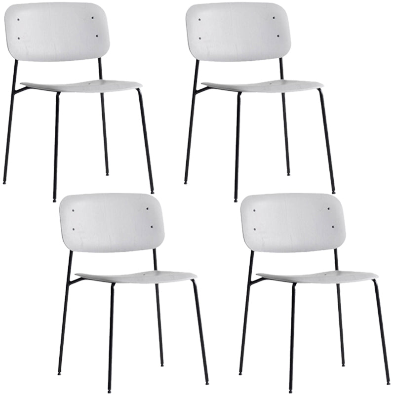 Industrial Style Metal Chair Dining Open Back Armless Chairs for Kitchen Grey 4 Piece Set Clearhalo 'Dining Chairs' 'Dining Tables & Seating' 'dining_chair' 'furn' 'furn_dining_chair' 'Furniture' 'furniture_dining_chair' 'Kitchen & Dining Furniture' 4877404